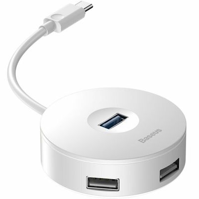 USB-Хаб  Round Box Type-C to USB 3.0 + 3USB 2.0. (white) 21752 Baseus