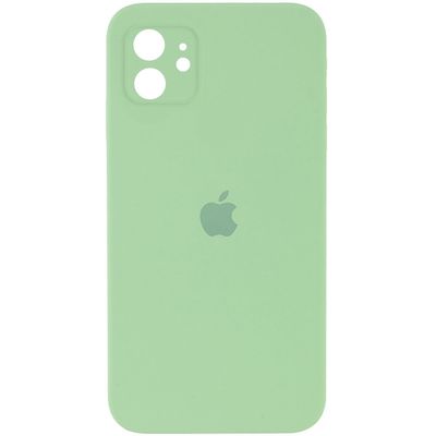 Чохол Silicone Case Square Full Camera Protective (AA) для Apple iPhone 11 (6.1) (Мятний / Mint) 40234* Чехол