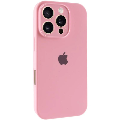 Чохол Silicone Case Full Camera Protective (AA) для Apple iPhone 16 Pro (6.3) (Рожевий / Light pink) 00074282 Чехол
