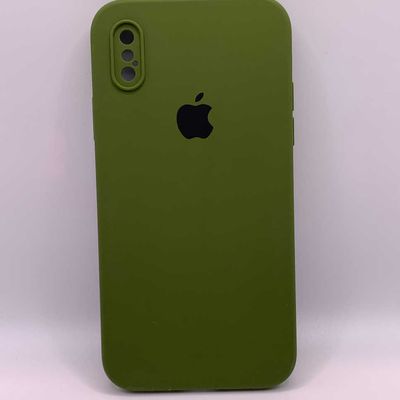 Чохол Silicone Case Square Full Camera Protective (AA) для Apple iPhone XS / X (5.8) (Зелений / Dark Olive) 40231 40231 Чехол