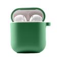 Силіконовий футляр з мікрофіброю для навушників Airpods 1/2 (Зелений / Spearmint) 39442 Чохли на навушники