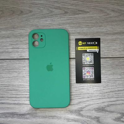 Silicone Case Square Full Camera Protective (AA) для Apple iPhone 11 (6.1) (Зеленый / Spearmint) 40234 Чехол