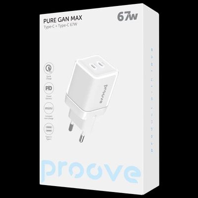 МЗП  Pure GaN Max 67W (Type-C + Type-C) (white) 60070 Proove
