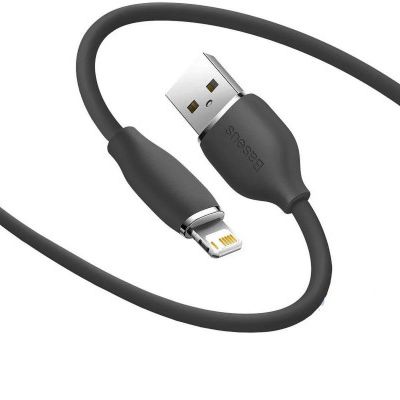 Кабель  Jelly Liquid Silica Gel Fast Charging Lightning 2.4A (1.2m) (black) 36858 Baseus