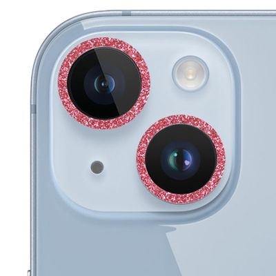 Захисне скло Metal Sparkles на камеру (в упак.) для Apple iPhone 15 (6.1) / 15 Plus (6.7) (Червоний / Red) 65698