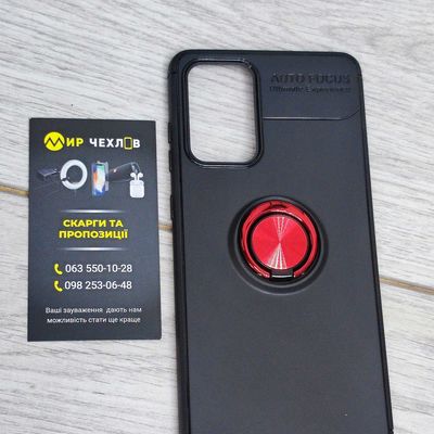 TPU чехол Deen ColorRing под магнитный держатель (opp) для Samsung Galaxy A72 4G / A72 5G (Черный / Красный) 42289 42289* Китай