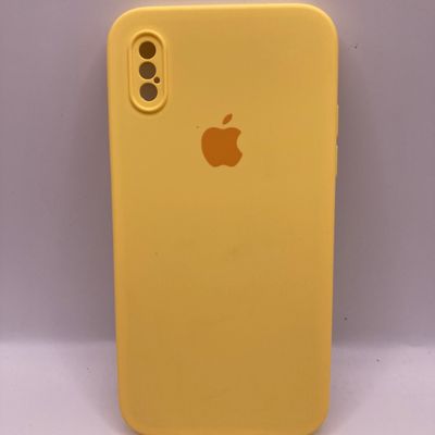Чохол Silicone Case Square Full Camera Protective (AA) для Apple iPhone XS / X (5.8) (Жовтий / Yellow) 40231 40231* Чехол