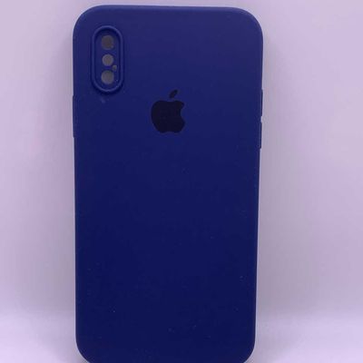 Чохол Silicone Case Square Full Camera Protective (AA) для Apple iPhone XS / X (5.8) (Синій / Deep navy) 40231 40231 Чехол
