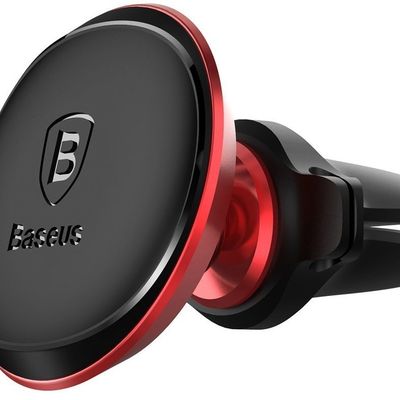 Автотримач  Magnetic Air Vent Car Mount With Cable Clip (red) Baseus