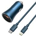АЗП  Golden Contactor Pro 40W USB + Type-C + Cable Type-C to Lightning (1m) (blue) 31912 31912 Baseus