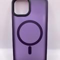 TPU+PC чохол Metal Buttons with MagSafe Colorful для Apple iPhone 14 (6.1) (Темно-фіолетовий) 64753 64753* Чехол