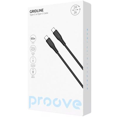 Кабель  GridLine Type-C to Type-C 60W (1m) (black) 63263 Proove