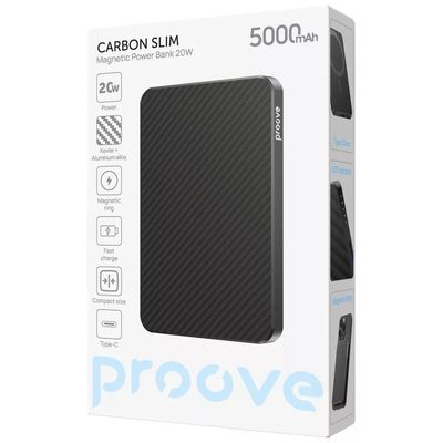 Портативна Батарея  Carbon Slim 20W 5000mAh (black) 67166 Proove