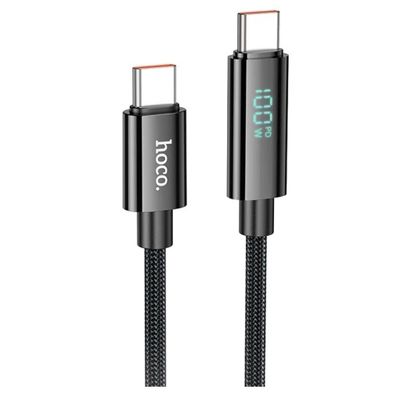 Дата кабель  U125 Benefit 100W Type-C to Type-C with display (1.2m) (Black) 00069079 Hoco