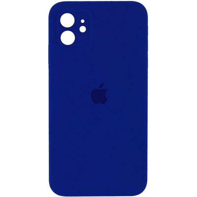 Чохол Silicone Case Square Full Camera Protective (AA) для Apple iPhone 11 (6.1) (Синій / Deep navy) 00040234 Чехол