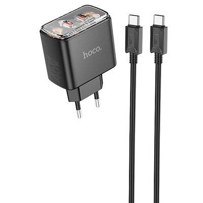Адаптер мережевий  Smart charger Type-C to Type-C Cable set CS43A |2Type-C, 45W/3A, PD/QC| 24060 Hoco