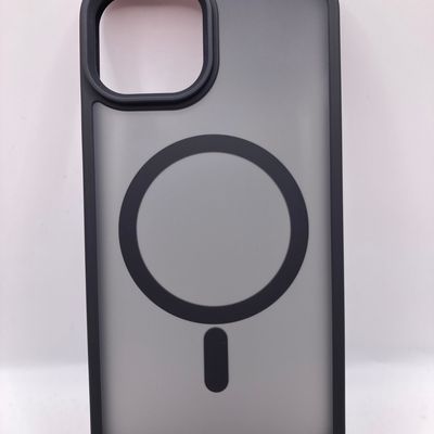 TPU+PC чохол Metal Buttons with MagSafe Colorful для Apple iPhone 14 (black) 45116 Чехол