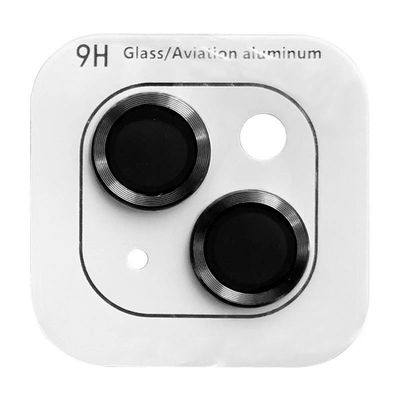 Захисне скло Metal Classic на камеру (в упак.) для Apple iPhone 15 (6.1) / 15 Plus (6.7) (Чорний / Midnight) 65701