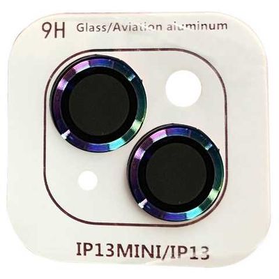 Захисне склоMetal Classic на камеру (в упак.) для Apple iPhone 13 mini / 13 (Сиреневый / Rainbow) 51799 Стекло
