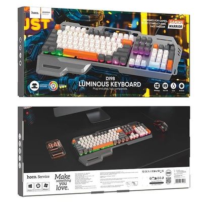 Клавіатура HOCO Wired metal cover gaming keyboard DI98 |RGB, 104 Keys| (UA/ru/EN розгортка) (black) black 000012502 Hoco
