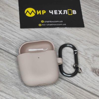 Чохол Silicone Case Slim with Carbine for AirPods 2 (pink sand) 22062 22062* Китай