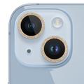 Захисне скло Metal Sparkles на камеру (в упак.) для Apple iPhone 15 (6.1) / 15 Plus (6.7) (Золотий / Gold) 65698