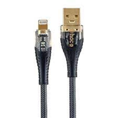 Дата кабель  U121 Gold standart Transparent Discovery Edition USB to Lightning (1.2m) (Black) 71272 Hoco