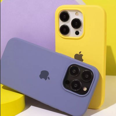 Товар з уцінкою Чохол Silicone Case Full Protective (AA) для Apple iPhone 14 Pro (6.1) (Сірий / Lavender) 77878 Чехол