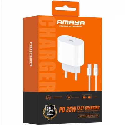 МЗП Amaya E69S PD35W (1USB-C) + кабель Type-C to Type-C (White) 00084585