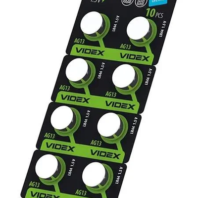 Батарейка VIDEX ALKALINE AG13 LR44 1.5V (10шт/100шт/1600шт) 22155