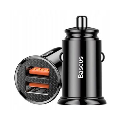 АЗП  Circular Plastic QC 3.0 30W 2USB (black) 21746 Baseus