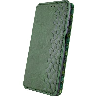 Шкіряний чохол книжка GETMAN Cubic (PU) для Xiaomi Redmi Note 13 4G (Зелений) 70309 70309* Чехол