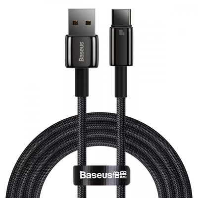 Кабель  Tungsten Gold Fast Charging USB to Type-C 100W (2m) (black) 44922 Baseus