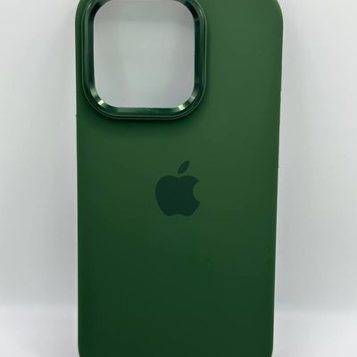 Чохол Silicone case Full (Metal Frame and Buttons) for iPhone 13 Dark green