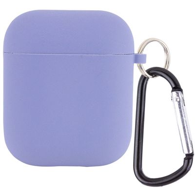 Силіконовий футляр з мікрофіброю для навушників Airpods 1/2 (Сірий / Lavender Gray) 39442 Чохли на навушники