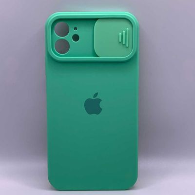 Silicone Case SLIDER Full Camera SQUARE side for iPhone 11 Spearmint Чехол