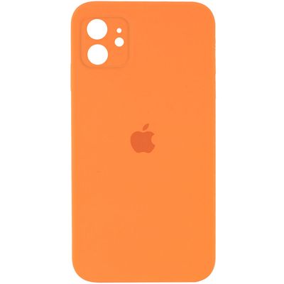 Чохол Silicone Case Square Full Camera Protective (AA) для Apple iPhone 11 (6.1) (Помаранчевий / Papaya) 40234* Чехол