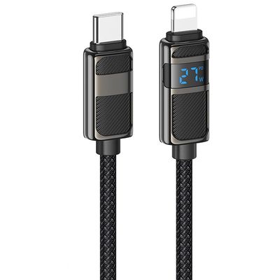 Дата кабель  U137 Line with display Type-C to Lightning 27W (1.2m) (Black) 73945 Hoco
