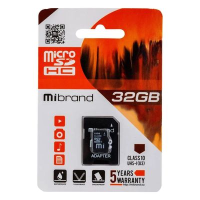 Карта памяті microSDHC (UHS-1) Wibrand 32Gb class 10 WICDHU1/32GB