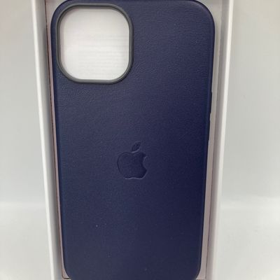 Шкіряний чохол Leather Case (AAA) with MagSafe для Apple iPhone 14 (6.1) (Ink) Китай