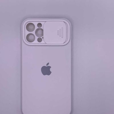 Silicone Case SLIDER Full Camera SQUARE side for iPhone 12 Pro White Чехол