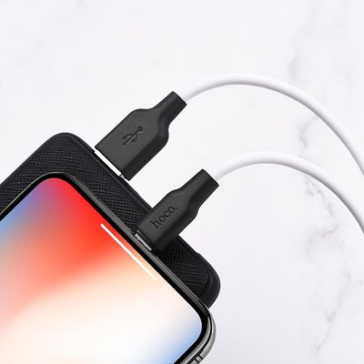 Кабель  X21+ Silicone Lightning 1m (Чорно-білий) 20545 Hoco