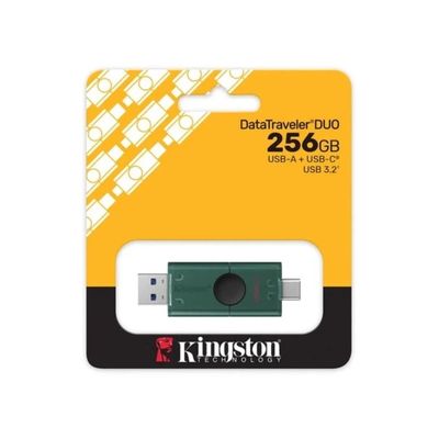 Флеш-накопичувач Kingston 256GB DataTraveler DuoG2 USB-A + USB-C 3.2 Gen 1 Black/Green DTDEG2/256GB