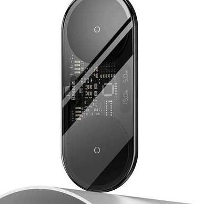 Бездротовий ЗП  Digital LED Display 2in1 20W (black) 38659 Baseus