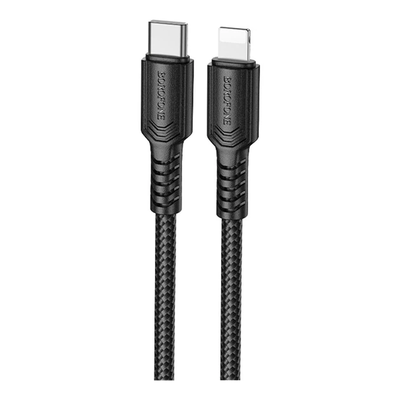 Кабель Type-C to Lightning  BX120 Placer PD27W 1m (Чорний) 58423 Borofone