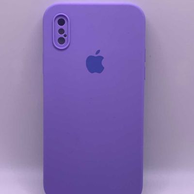Чохол Silicone Case Square Full Camera Protective (AA) для Apple iPhone X / XS (5.8) (Бузковий / Dasheen) 00040231 dasheen 00040231 Чехол