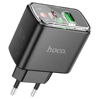 Адаптер мережевий HOCO Smart charger CS42A |1Type-C/1USB, 30W/3A, PD/QC| (black) 000010804