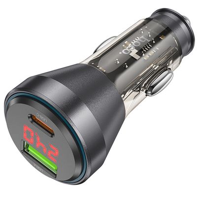 АЗП  NZ12B Unimpeded PD48W (1C1A) + Type-C to Lightning (Transparent black) 71181 Hoco