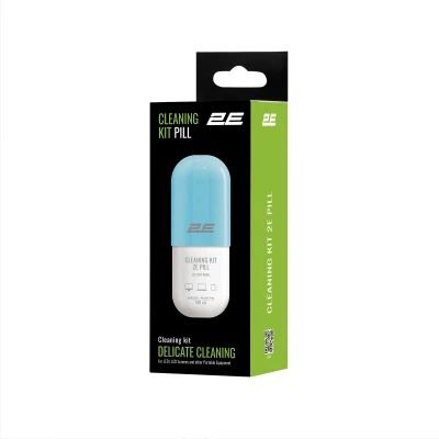 Спрей для очищення 2E PILL 140ml for office equipment +Microfibre 20 cm, white-blue (2E-SK140BL) U0971979 Червень