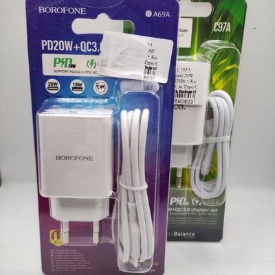 МЗП  C105A Stage PD20W+QC3.0 (1USB-A/1C) + кабель Type-C to Type-C (White) 00062863 Hoco